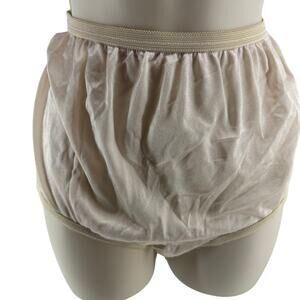 Vintage Kim Rogers Shiny Smooth Nylon Beige Panty Panties Brief Size 8 Granny